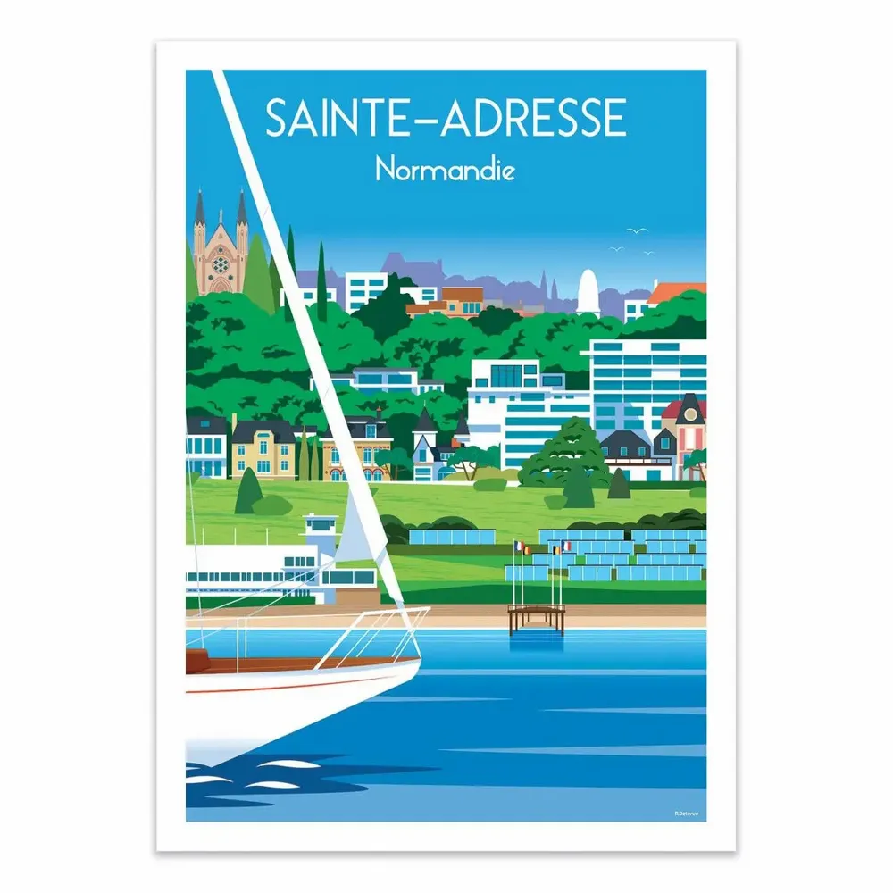 Poster - Art-Poster - Sainte adresse Normandie - Raphael Delerue - WALL EDITIONS
