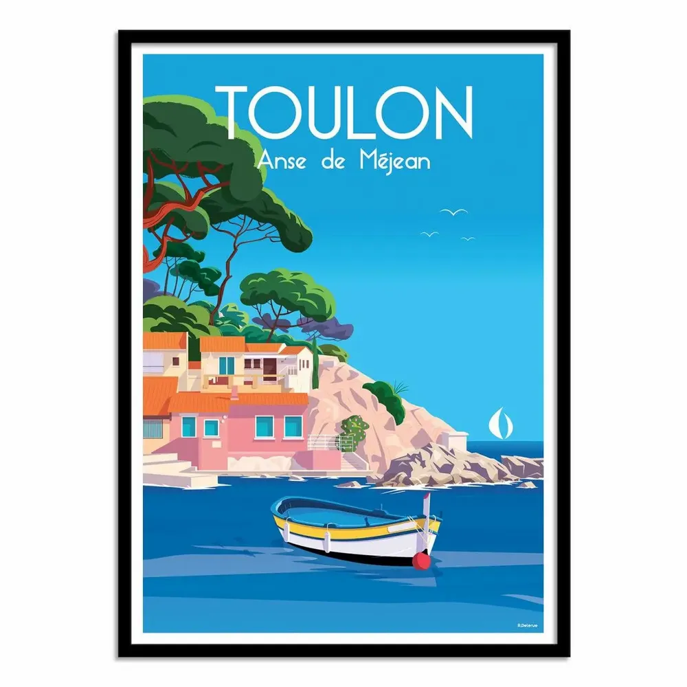 Poster - Art-Poster - Toulon Anse de Méjean - Raphael Delerue - WALL EDITIONS