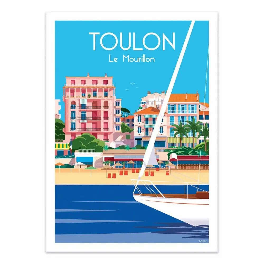 Poster - Art-Poster - Toulon Le Mourillon - Raphael Delerue - WALL EDITIONS