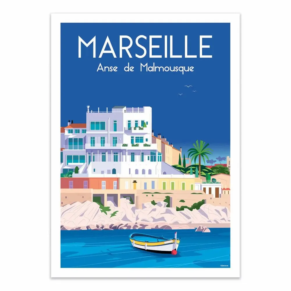 Affiches - Affiche - Marseille Anse de Malmousque - Raphael Delerue - WALL EDITIONS