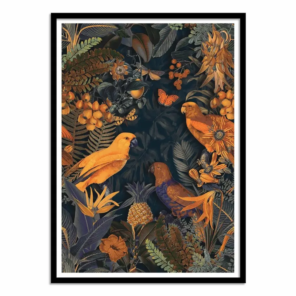 Affiches - Affiche - Parrots midnight paradise - Andrea Haase - WALL EDITIONS