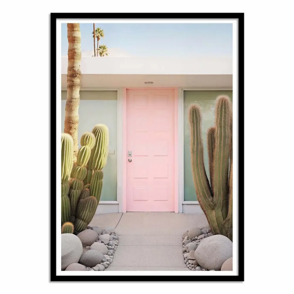 Poster - Art-Poster - Palm Springs Pink door - Philippe Hugonnard - WALL EDITIONS