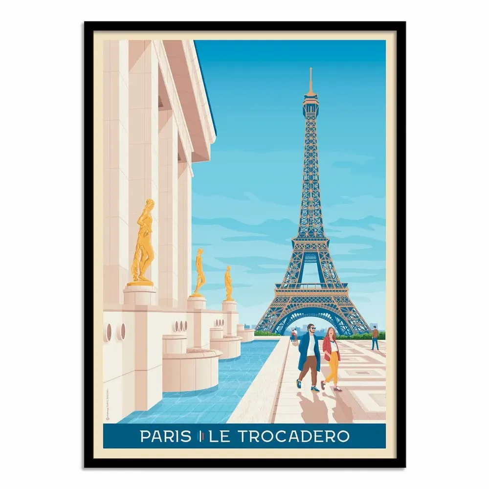Poster - Art-Poster - Paris Trocadero - Olahoop Travel Posters - WALL EDITIONS