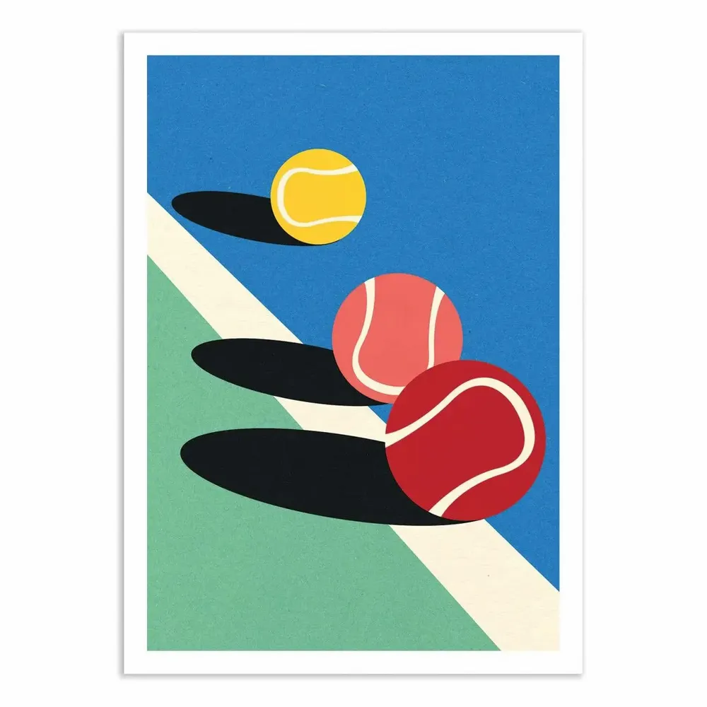 Poster - Art-Poster - 3 tennis balls - Rosi Feist - WALL EDITIONS