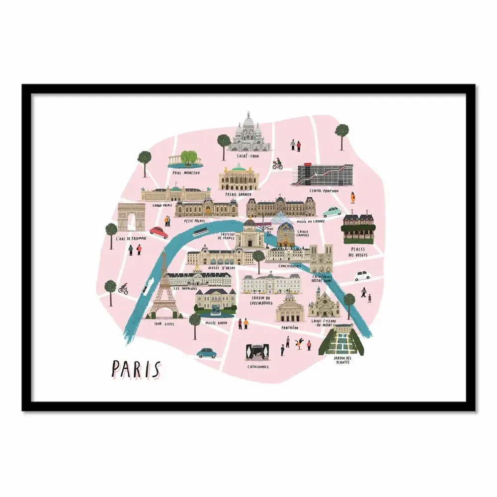 Poster - Art-Poster - Paris Map - Alex Foster - WALL EDITIONS