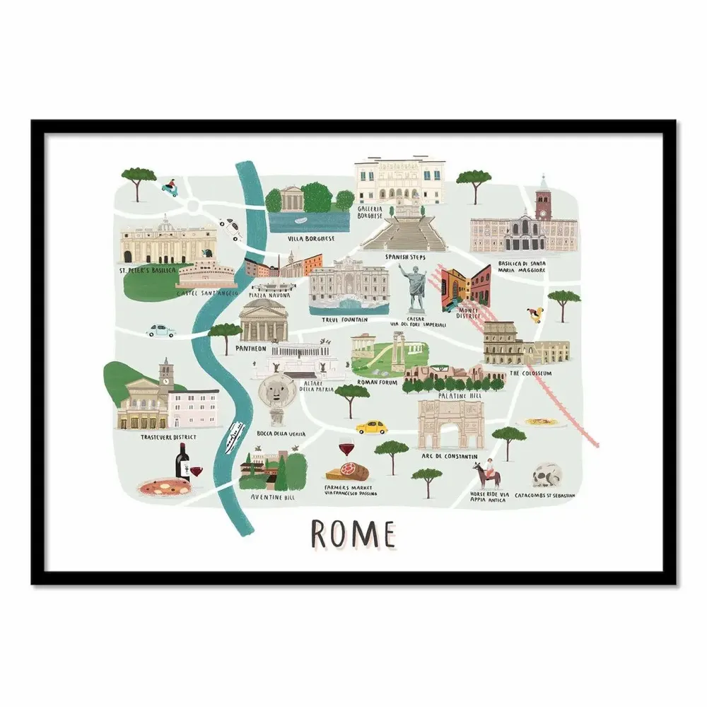 Poster - Art-Poster - Rome Map - Alex Foster - WALL EDITIONS