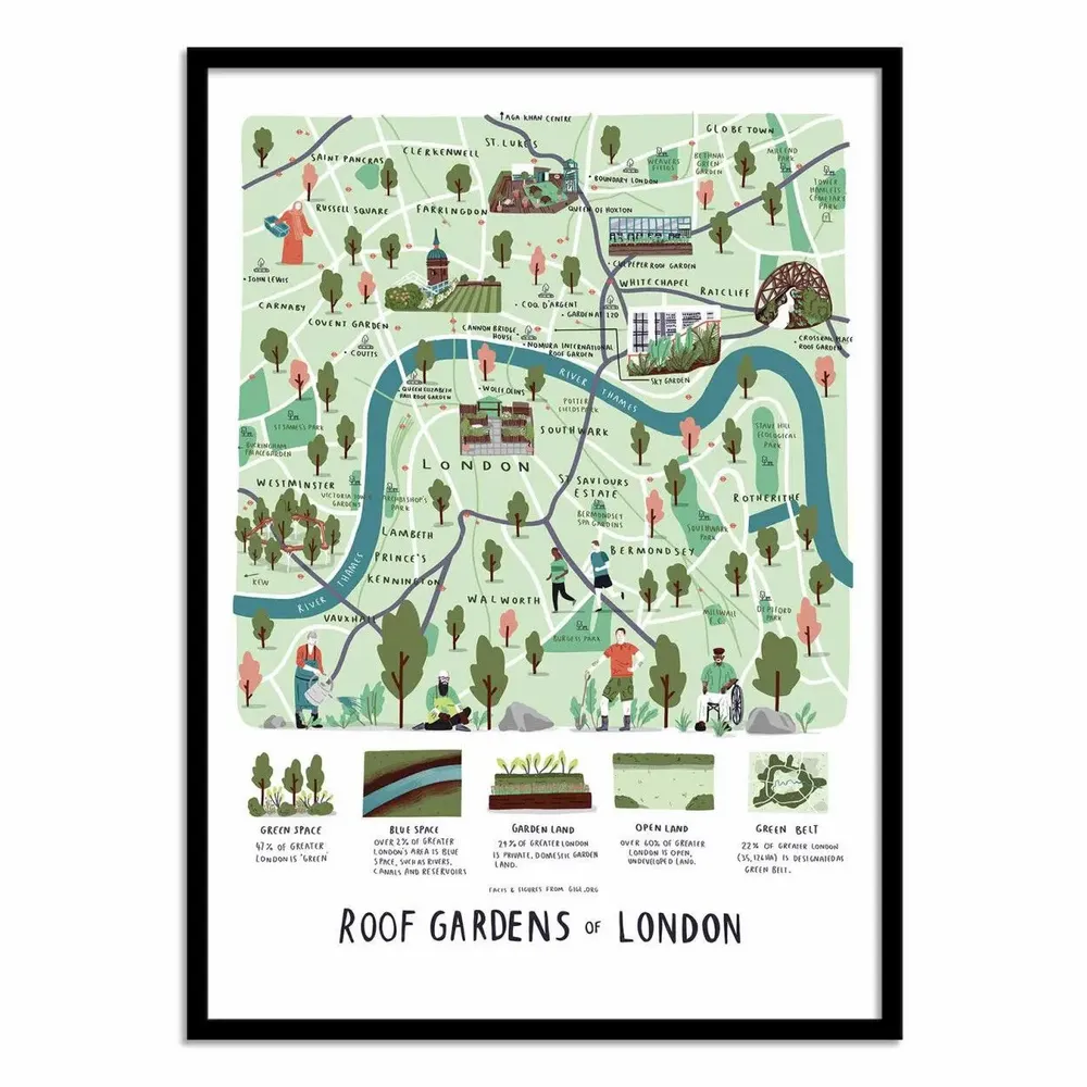 Poster - Art-Poster - Roof gardens of London - Alex Foster - WALL EDITIONS