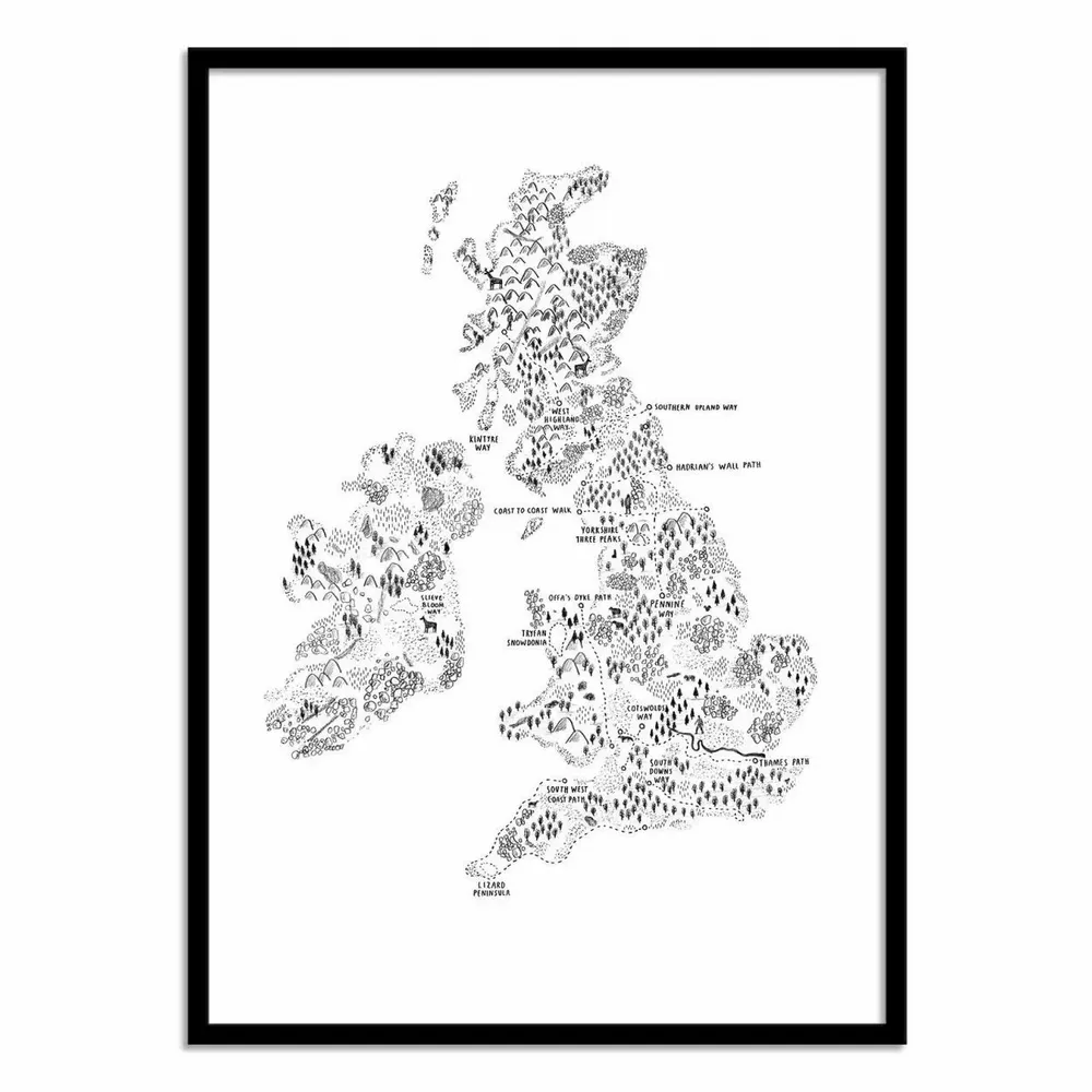 Poster - Art-Poster - UK Ireland Walking Map - Alex Foster - WALL EDITIONS