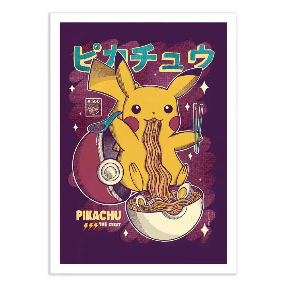 Poster - Art-Poster - Pikachu Ramen - Rafa Gomes - WALL EDITIONS