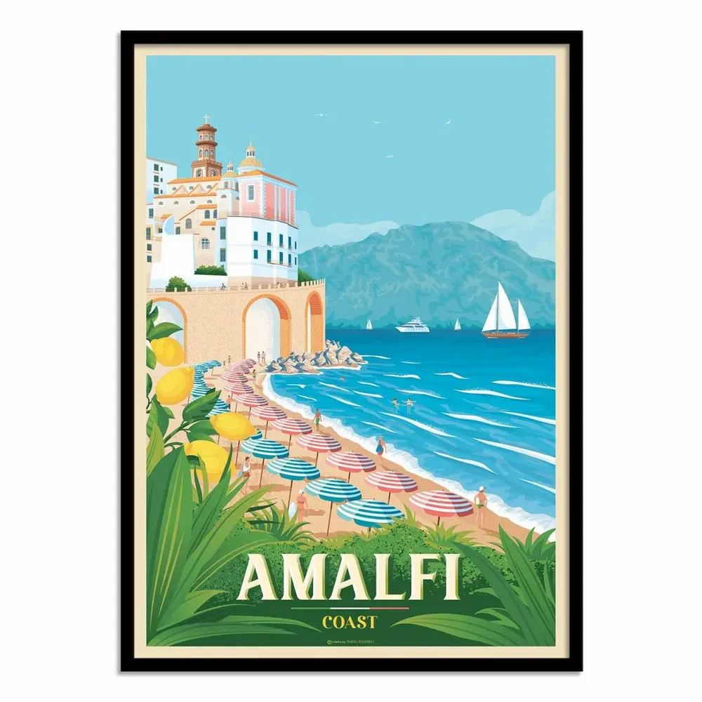 Poster - Art-Poster - Amalfi Coast - Olahoop Travel Posters - WALL EDITIONS