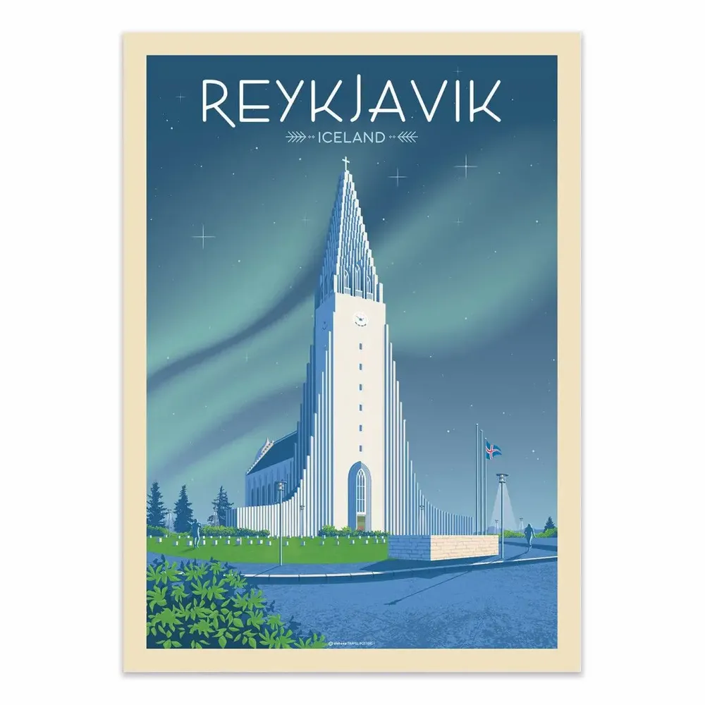 Affiches - Affiche - Reykjavik Islande - Olahoop Travel Posters - WALL EDITIONS