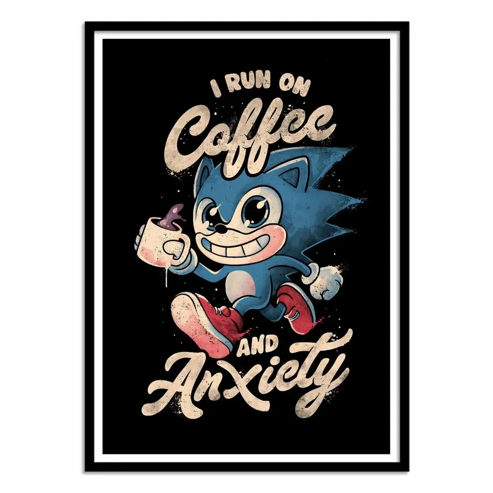 Poster - Art-Poster - I run on coffee and anxiety - Eduely - WALL EDITIONS