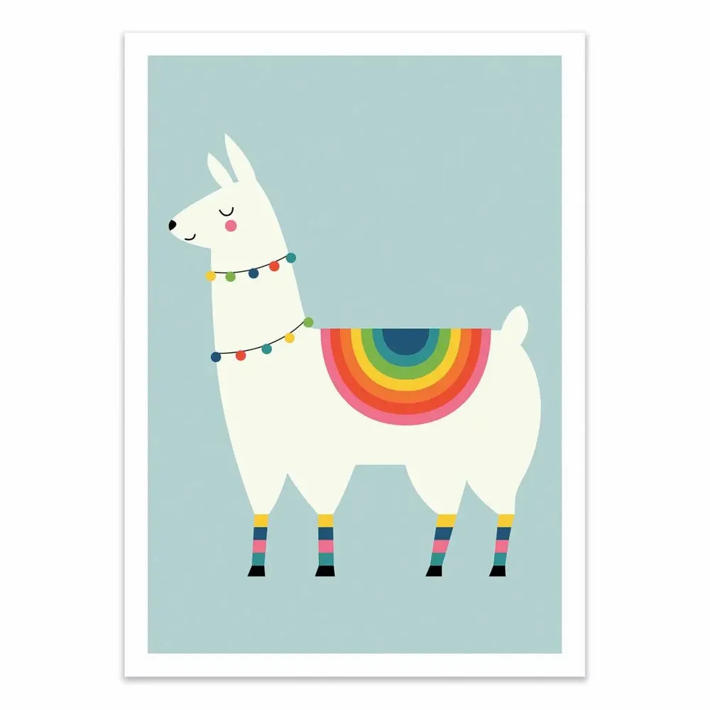 Poster - Art-Poster - Rainbow Llama - Andy Westface - WALL EDITIONS