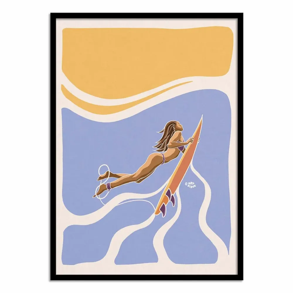 Affiches - Affiche - Duckdiving surfgirl - Art Rider - WALL EDITIONS
