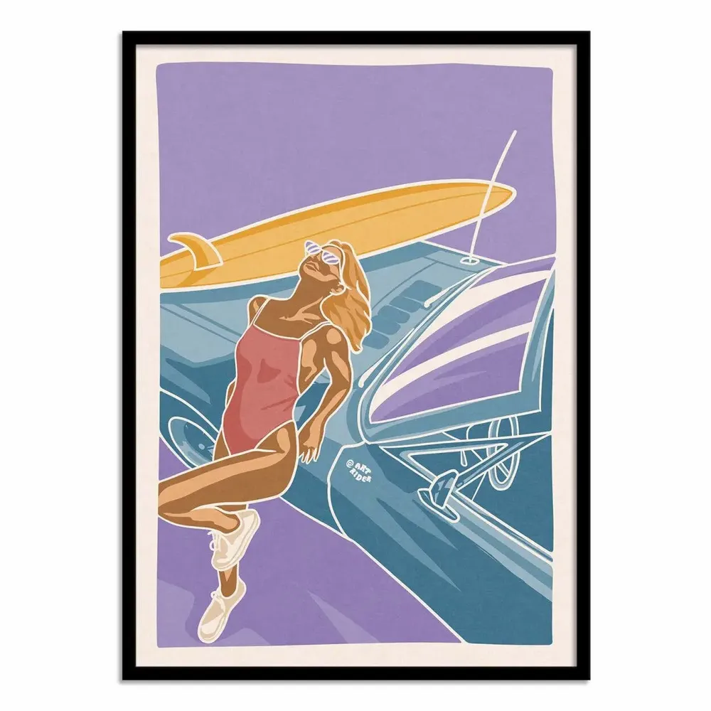Affiches - Affiche - Surf car girl - Art Rider - WALL EDITIONS