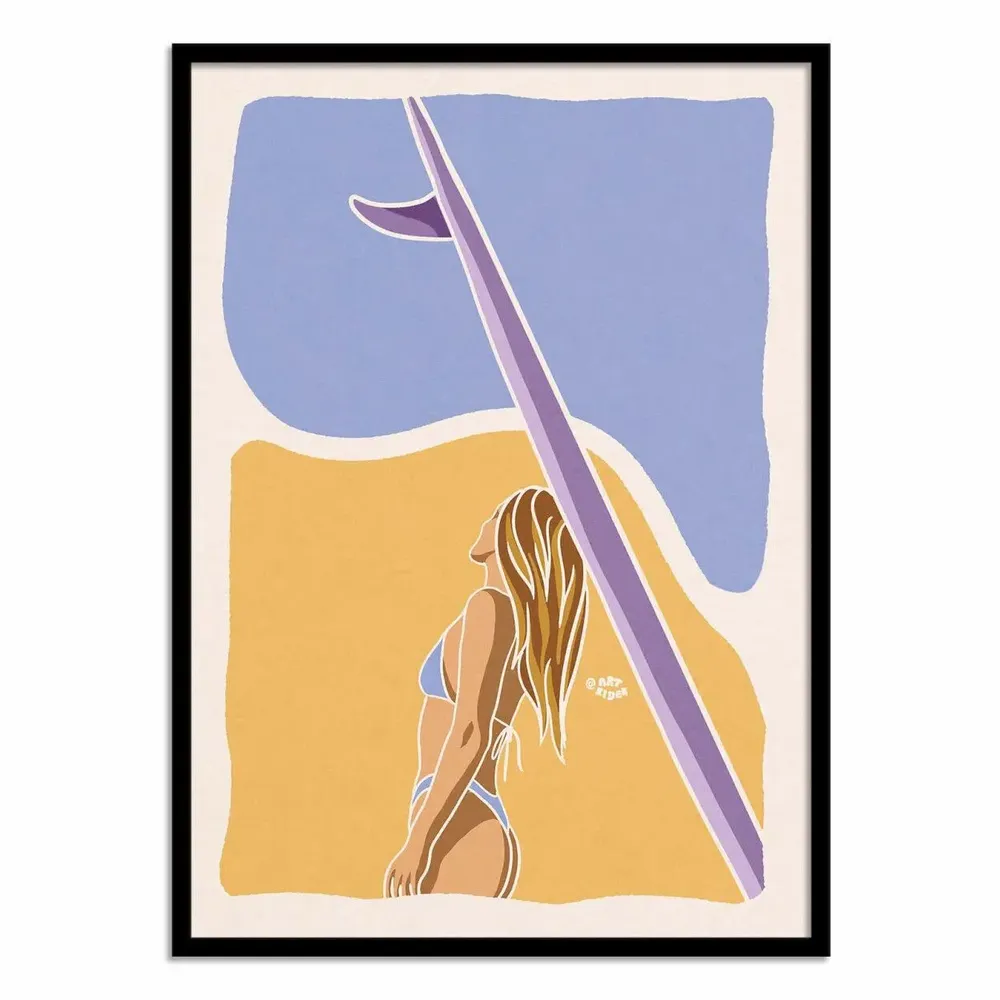 Affiches - Affiche - Surfeuse Longboard - Art Rider - WALL EDITIONS