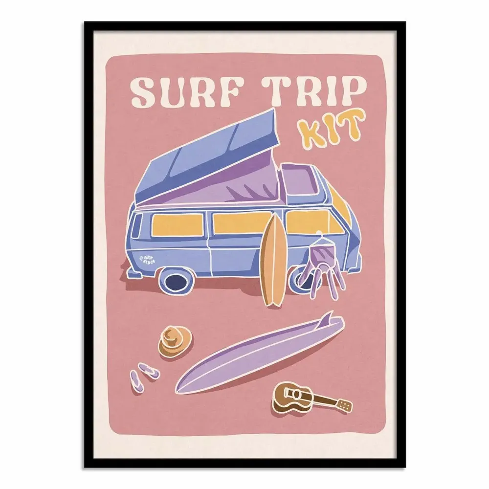 Poster - Art-Poster - Surf trip kit - Art Rider - WALL EDITIONS