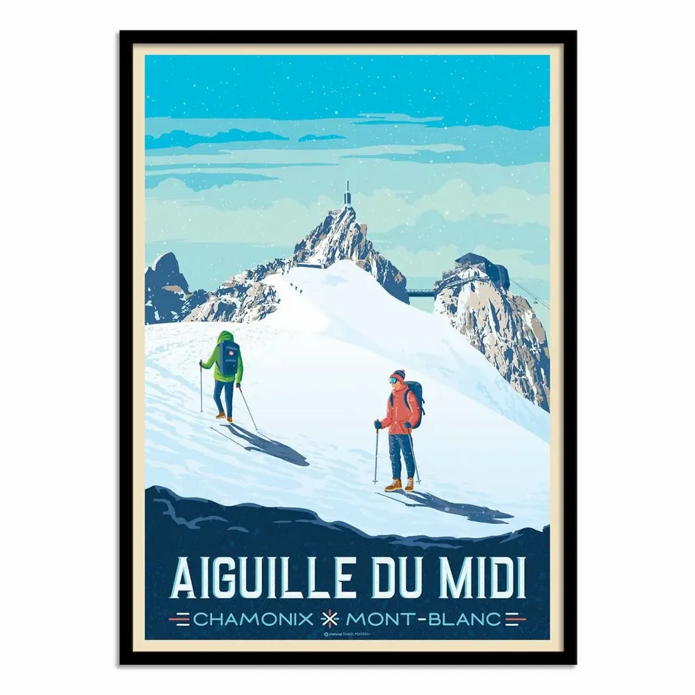 Affiches - Affiche - Aiguille du Midi Chamonix Mont-Blanc - Olahoop Travel Posters - WALL EDITIONS