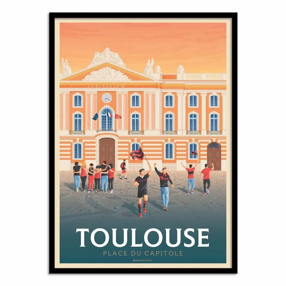 Affiches - Affiche - Toulouse Place du Capitole - Olahoop Travel Posters - WALL EDITIONS