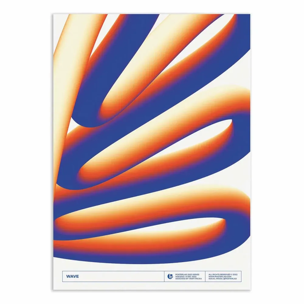 Poster - Art-Poster - Blue wave - Posterlad - WALL EDITIONS