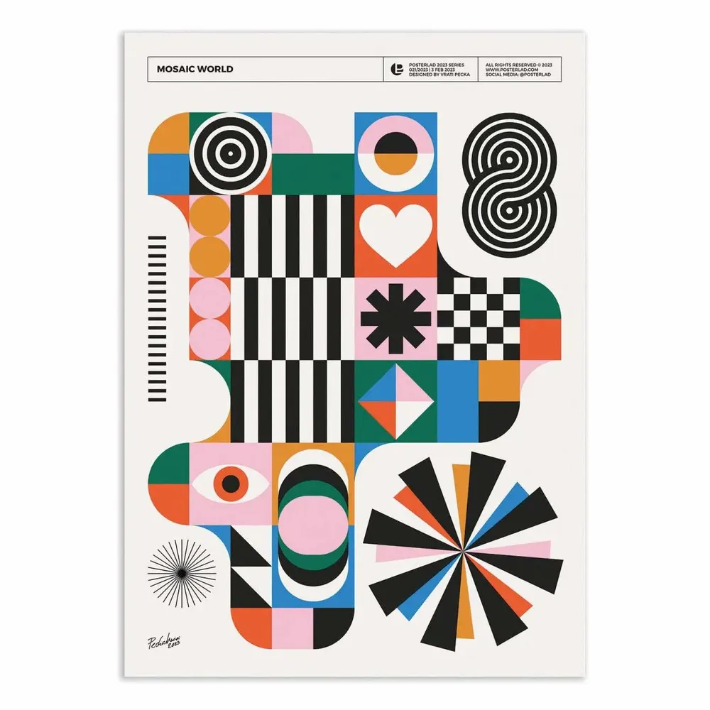 Poster - Art-Poster - Mosaic world - Posterlad - WALL EDITIONS