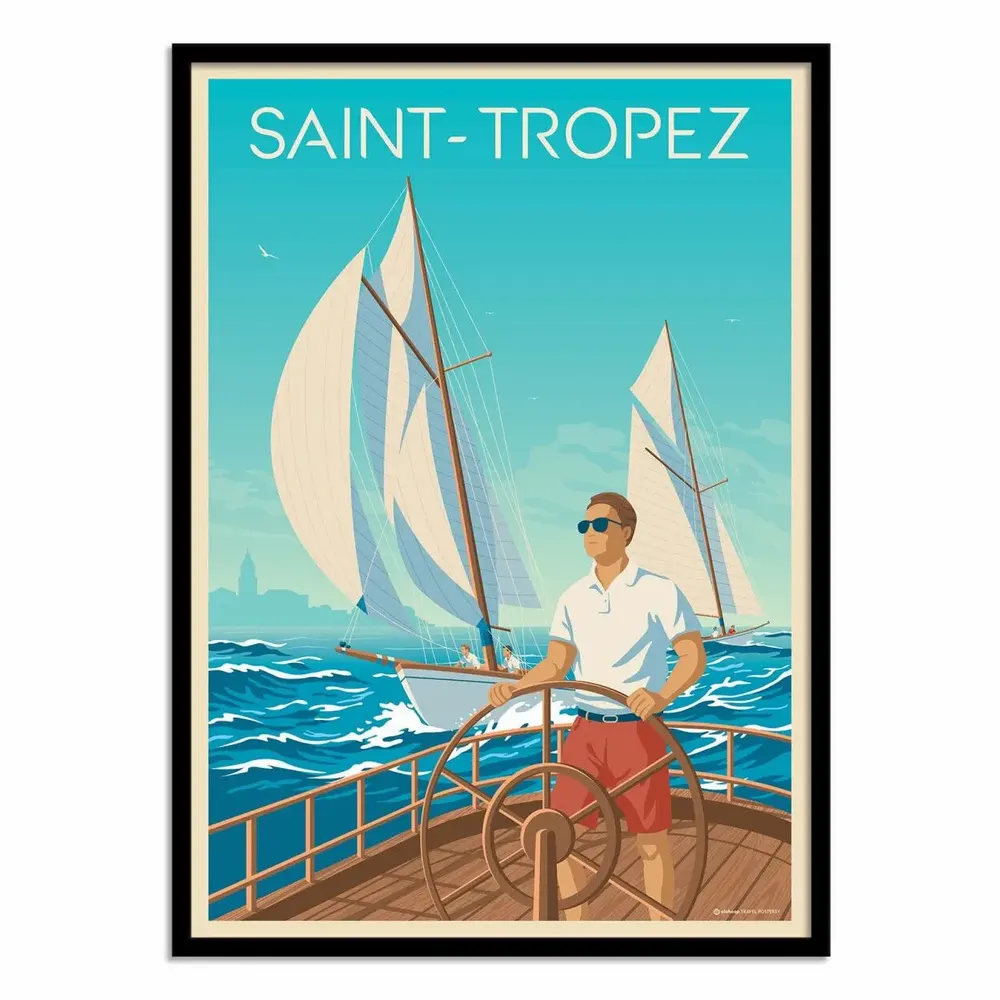 Affiches - Affiche - Saint-Tropez V2 - Olahoop Travel Posters - WALL EDITIONS