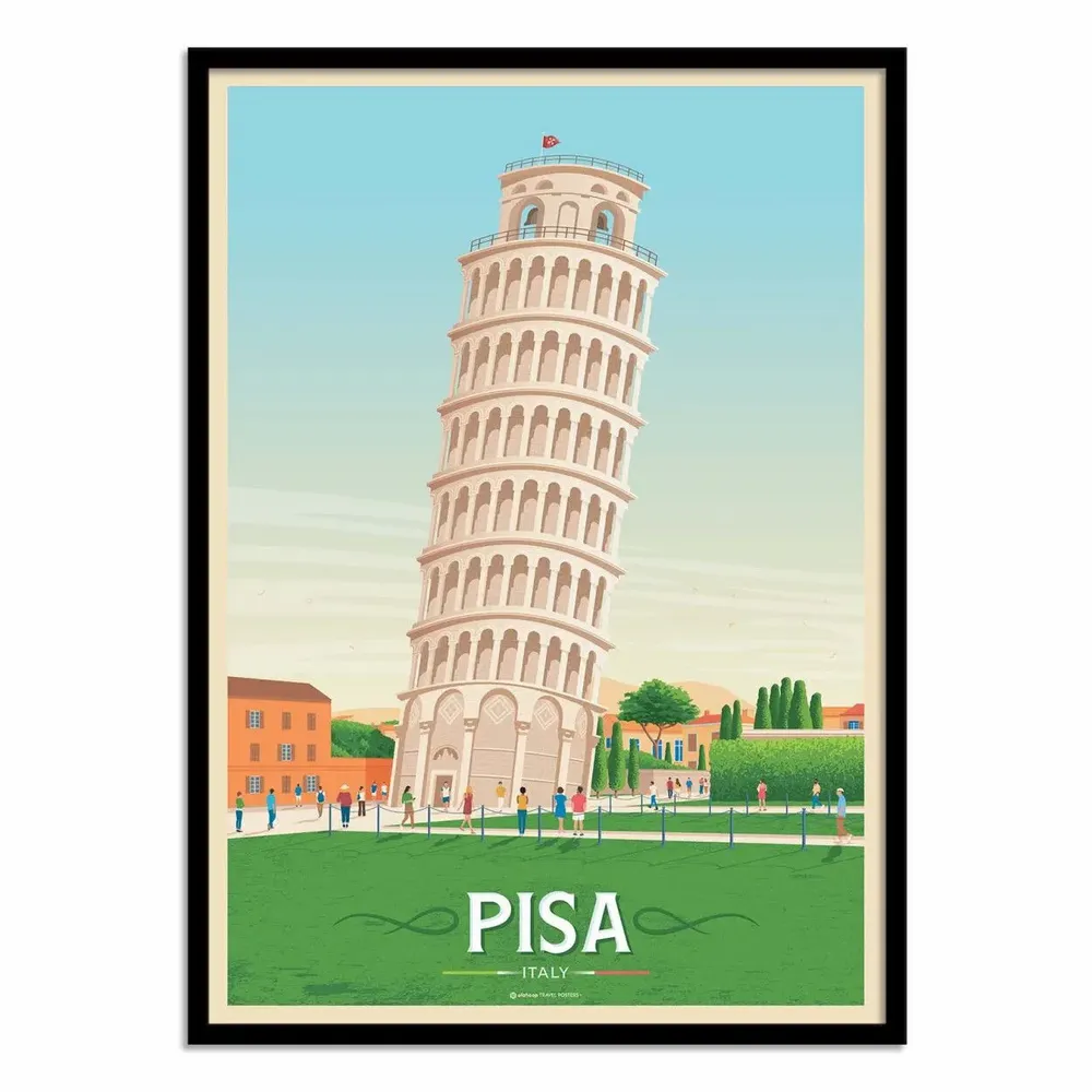 Poster - Art-Poster - Pisa Italy - Olahoop Travel Posters - WALL EDITIONS