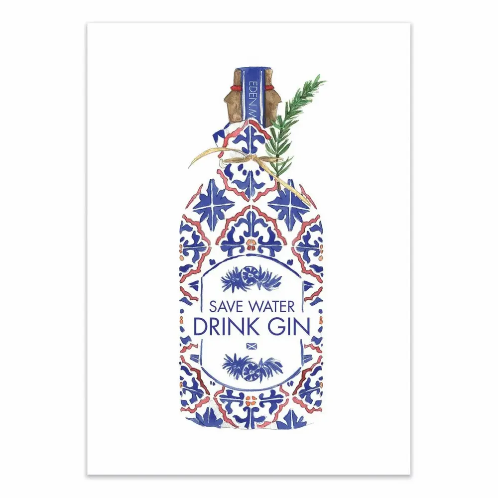 Affiches - Affiche - Save water Drink Gin - Mercedes Lopez Charro - WALL EDITIONS