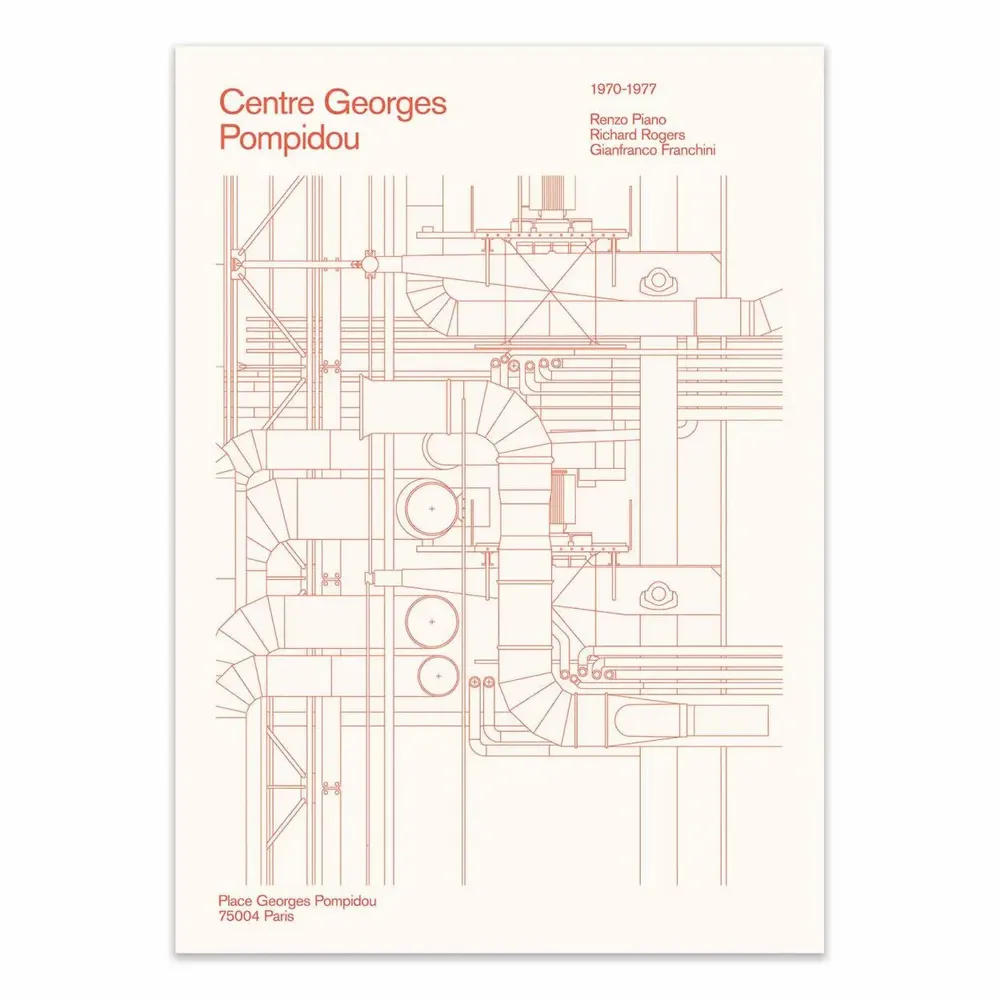 Affiches - Affiche - Centre Pompidou Red line - Florent Bodart - WALL EDITIONS