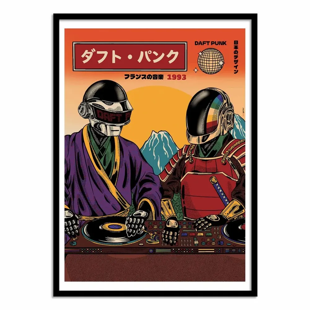 Poster - Art-Poster - Daft Punk Retro Japan V3 - Rafa Gomes - WALL EDITIONS