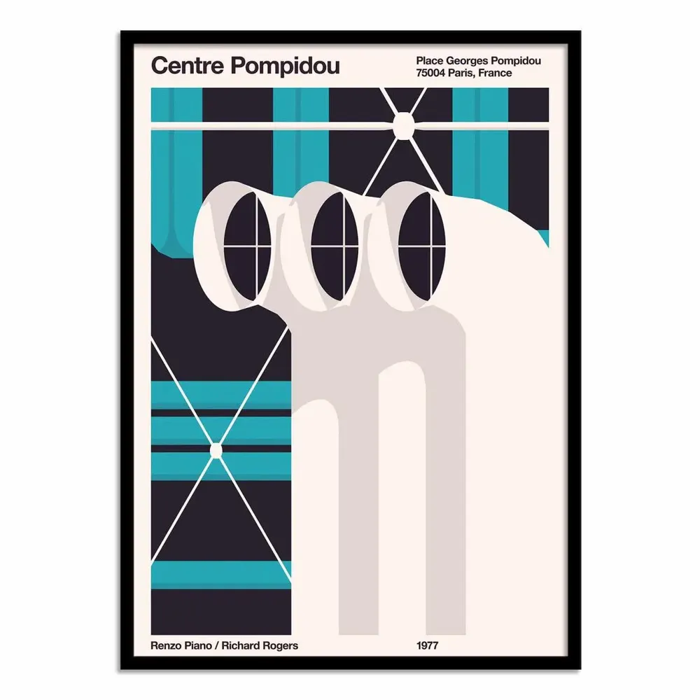 Poster - Art-Poster - Centre Pompidou V3 - Florent Bodart - WALL EDITIONS