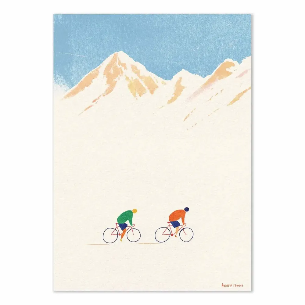 Poster - Art-Poster - Cycling in the mountains - Henry Rivers - WALL EDITIONS