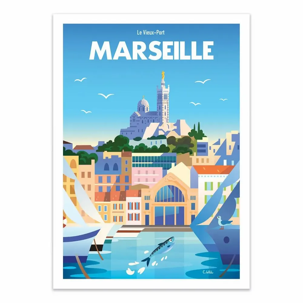 Affiches - Affiche - Marseille Vieux Port - Christophe Williart - WALL EDITIONS