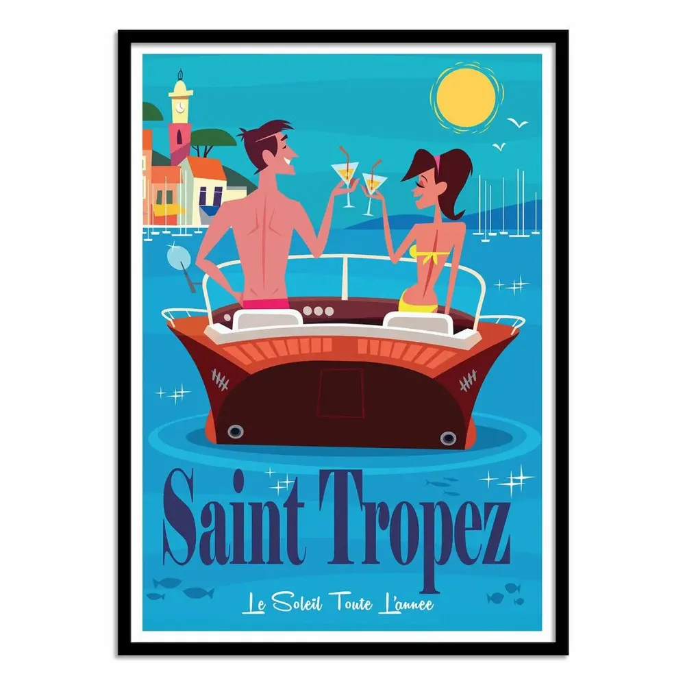 Poster - Art-Poster - Saint-Tropez - Gary Godel - WALL EDITIONS
