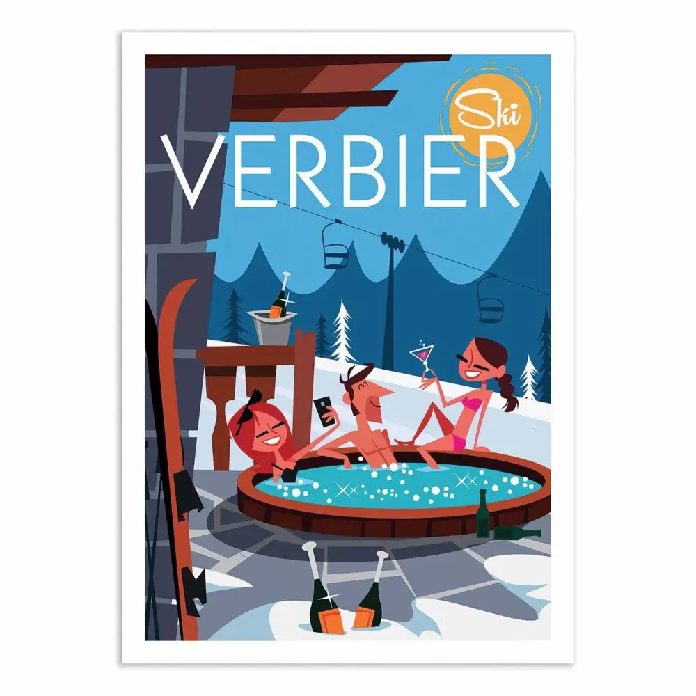 Affiches - Affiche - Ski Verbier - Gary Godel - WALL EDITIONS