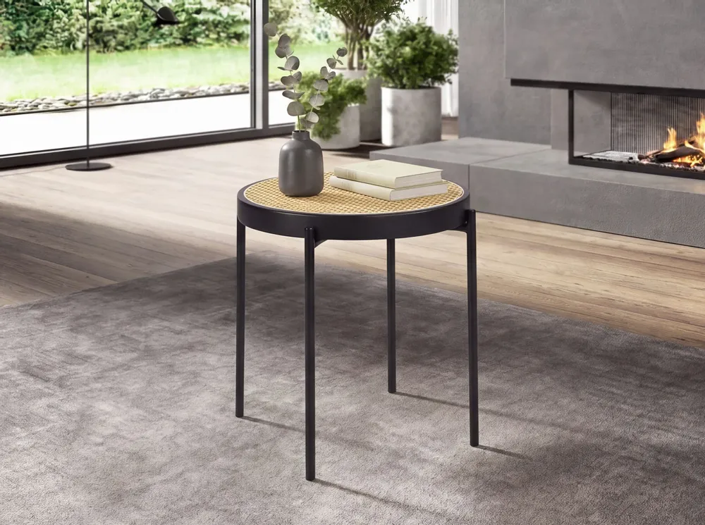 Coffee tables - Round rattan corner table - ANGEL CERDÁ