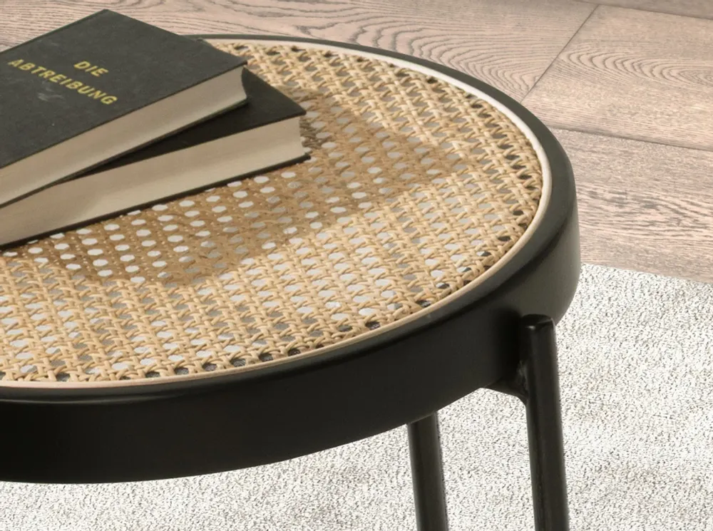 Coffee tables - Round rattan corner table - ANGEL CERDÁ