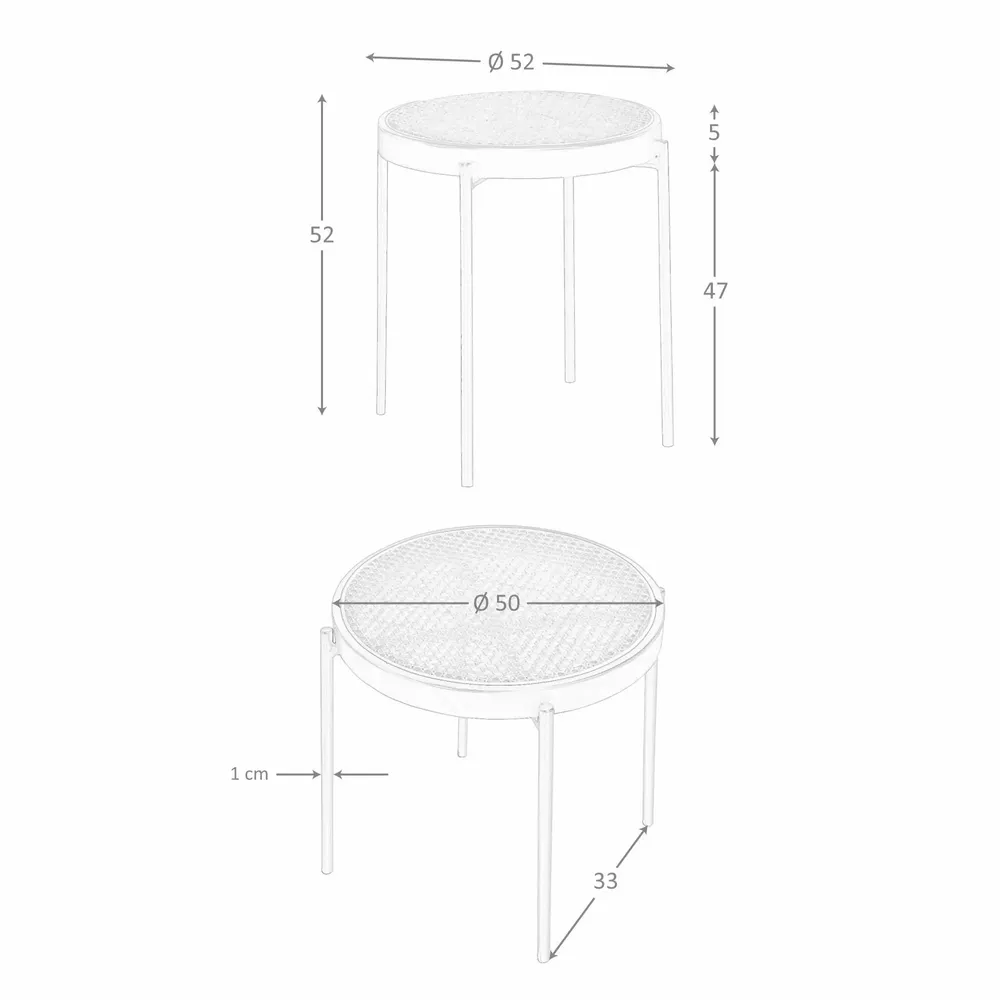 Coffee tables - Round rattan corner table - ANGEL CERDÁ
