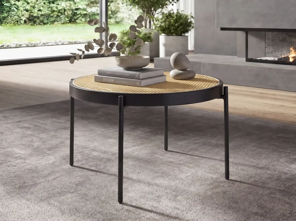 Tables basses - Table basse ronde en rotin - ANGEL CERDÁ