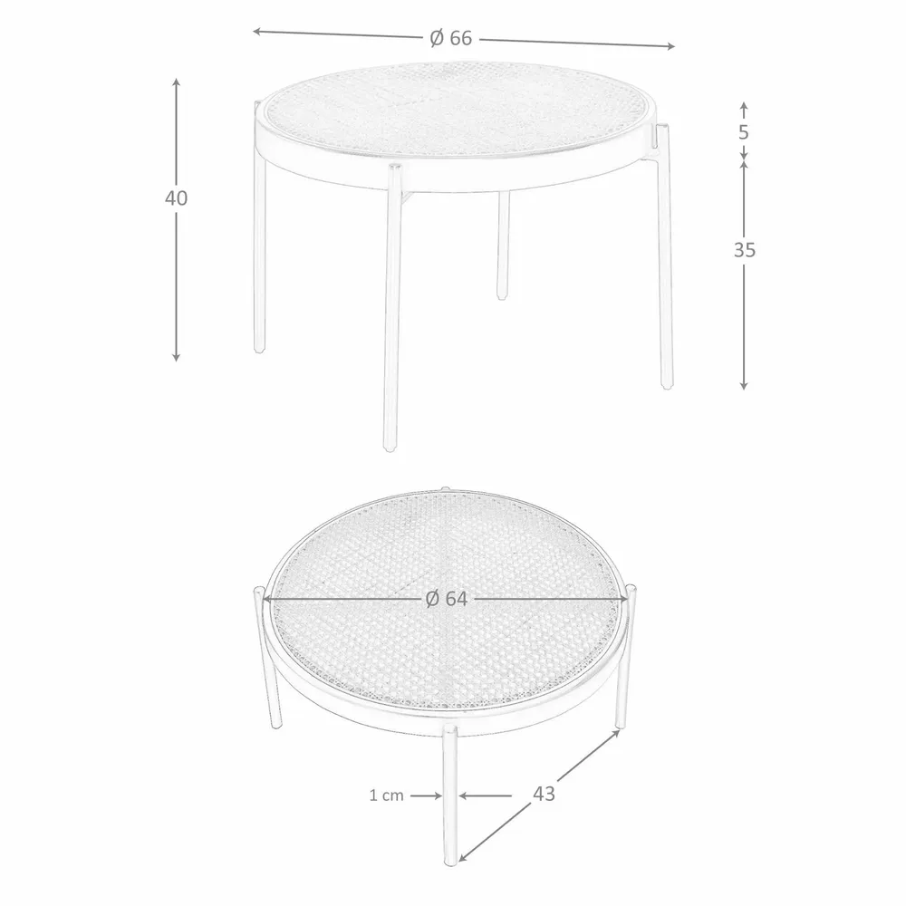 Tables basses - Table basse ronde en rotin - ANGEL CERDÁ