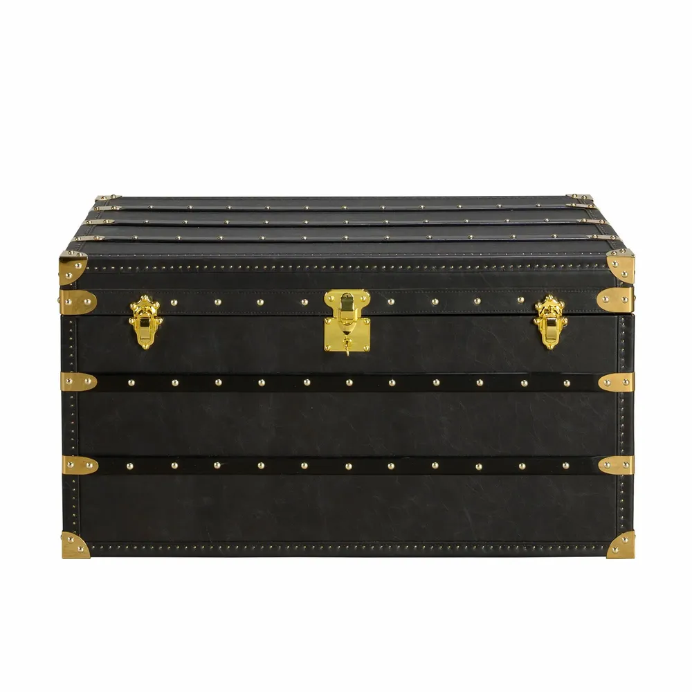 Boîtes de rangement  - Coffre en cuir noir - ANGEL CERDÁ