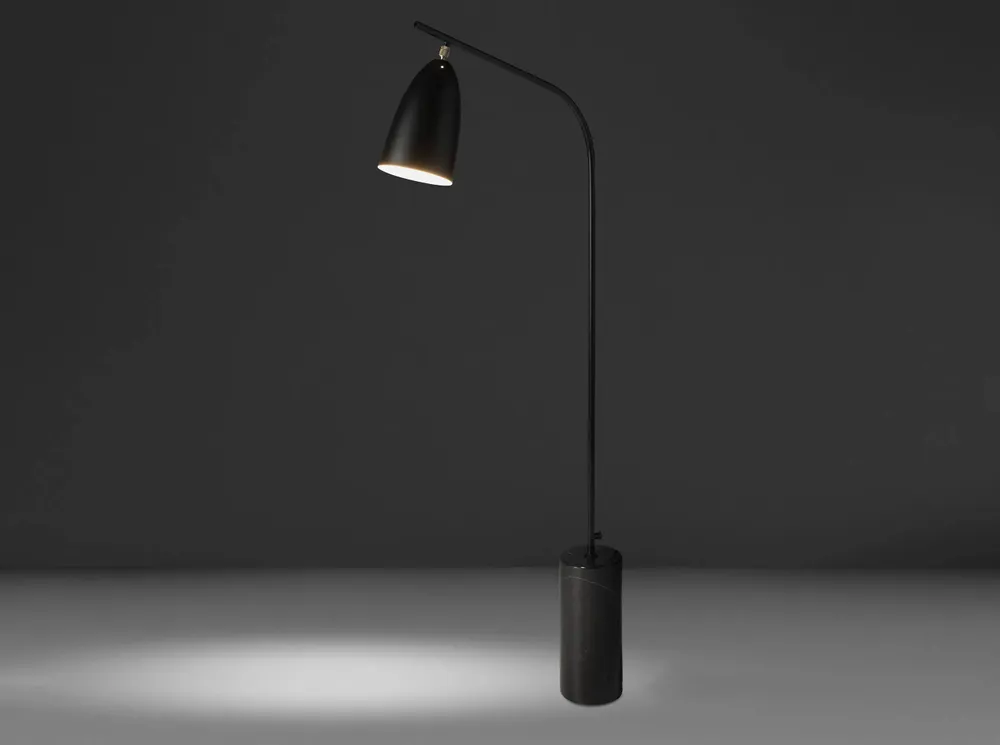 Floor lamps - Floor lamp black marble and black steel - ANGEL CERDÁ