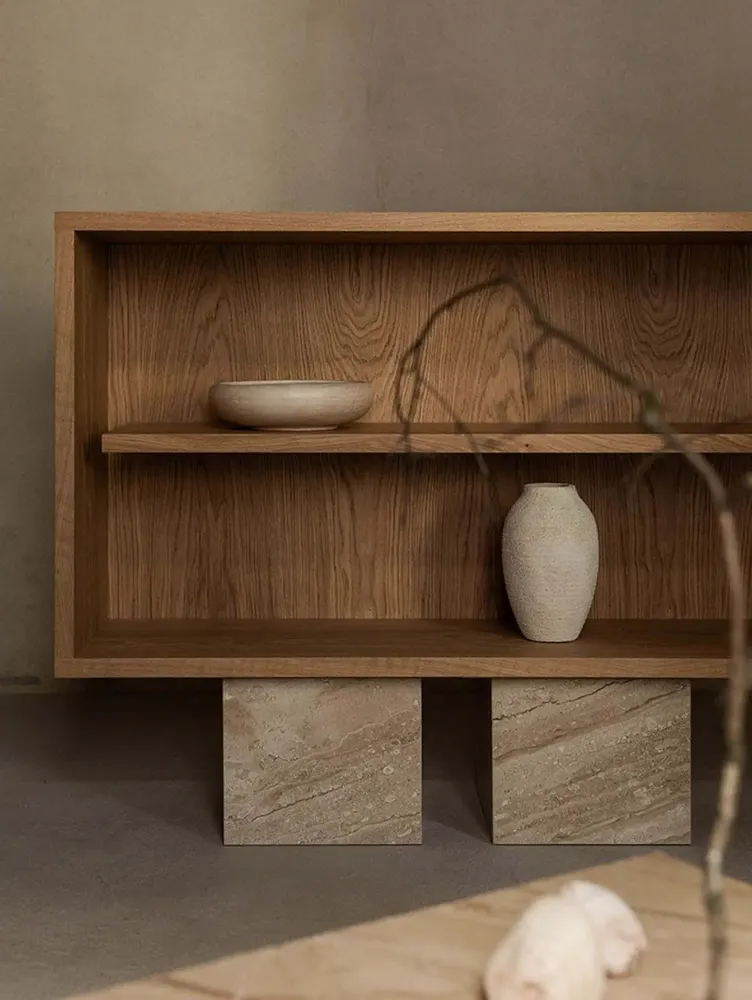 Sideboards - BLOCK Sideboard - Oak and Marble Sideboard - UN'COMMON