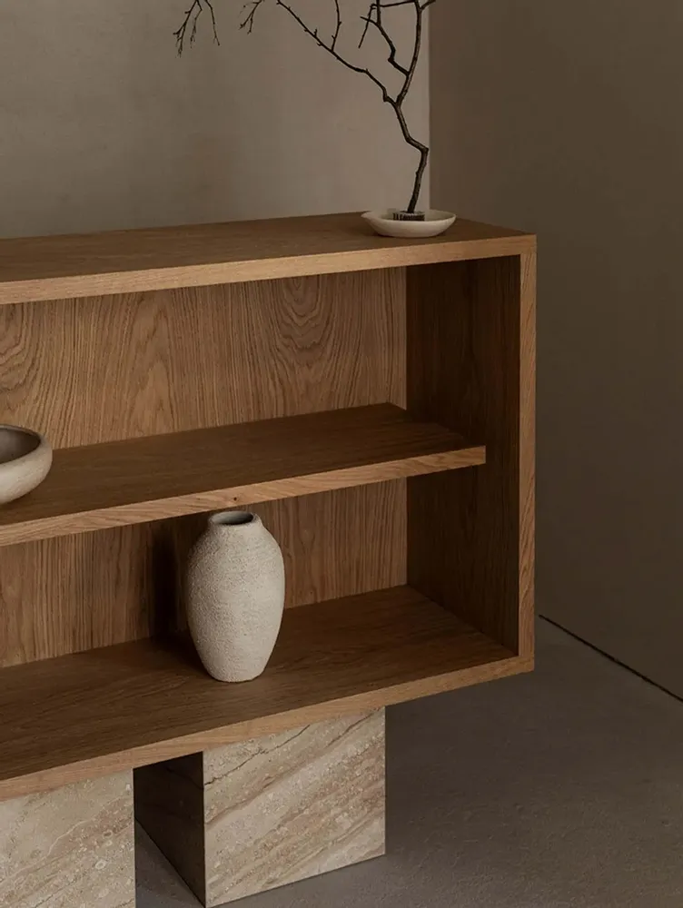Sideboards - BLOCK Sideboard - Oak and Marble Sideboard - UN'COMMON