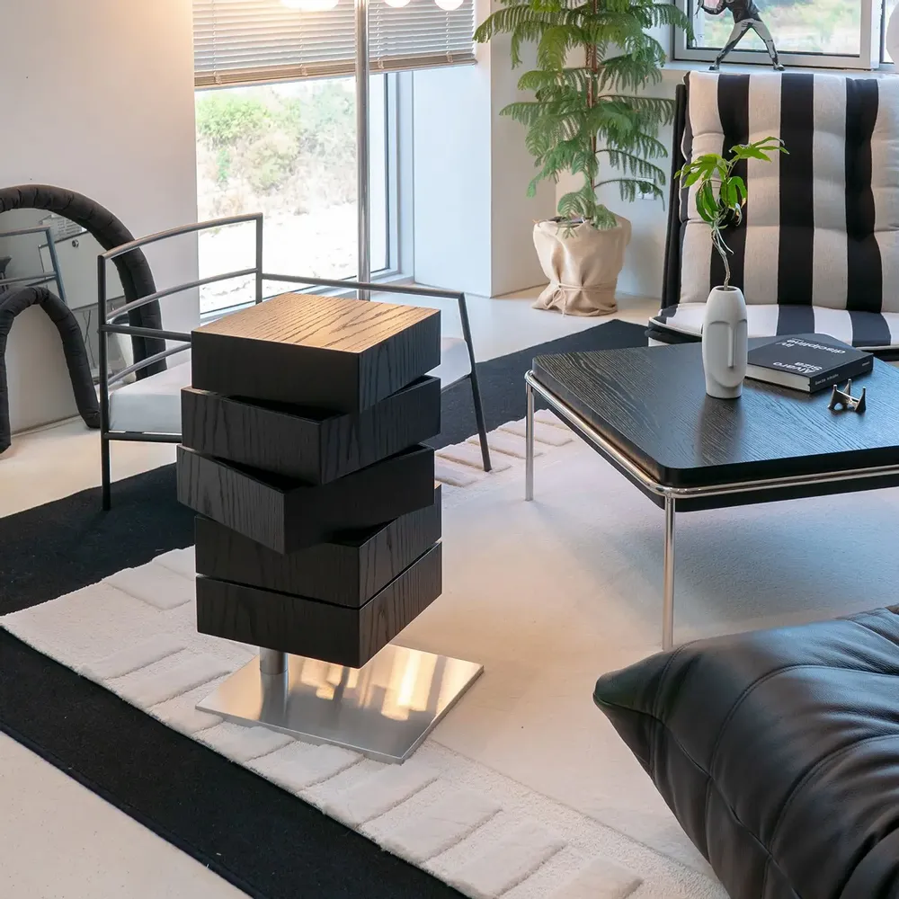 Storage boxes - MZM Spin Stack Low - Black - MUZEUM