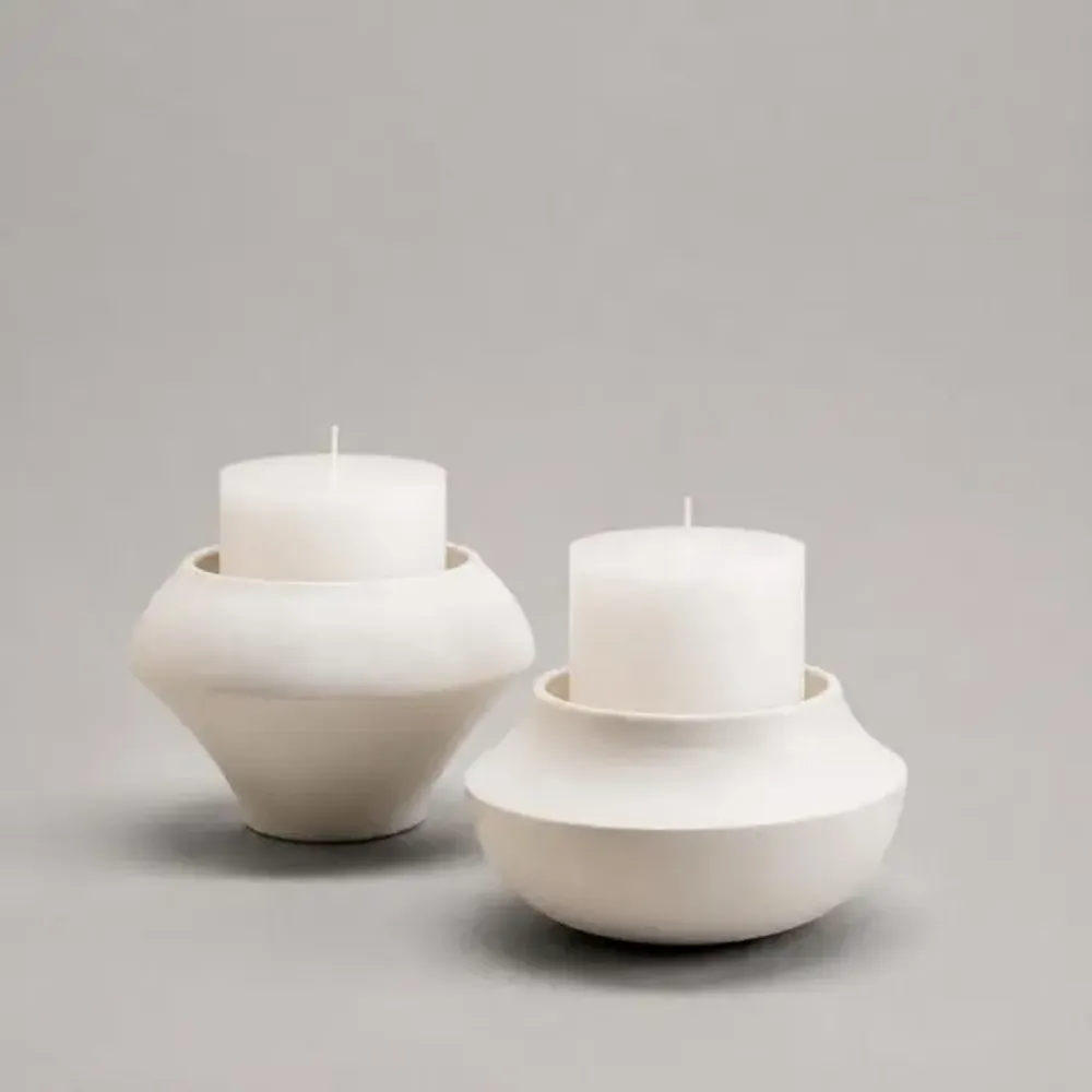 Ceramic - Set of 2 Mini plant pots or candleholders - Mini P.Set - CALLIGRAMME