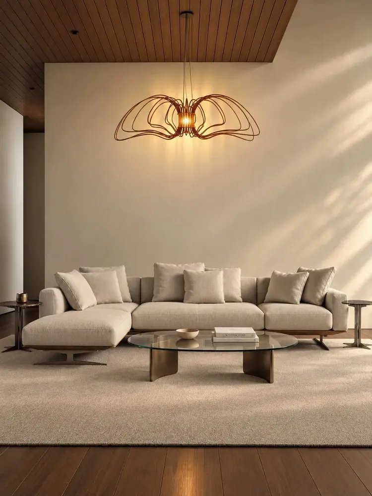 Plafonniers - Flight of Angels — Suspension sculpturale en rotin - OMALIGHT