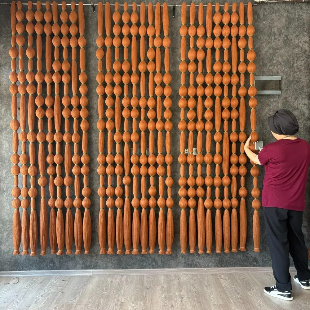 Other wall decoration - Amber Cascade: Extra-Large Handmade Monochrome Macramé Wall Installati - SARMAL DESIGN