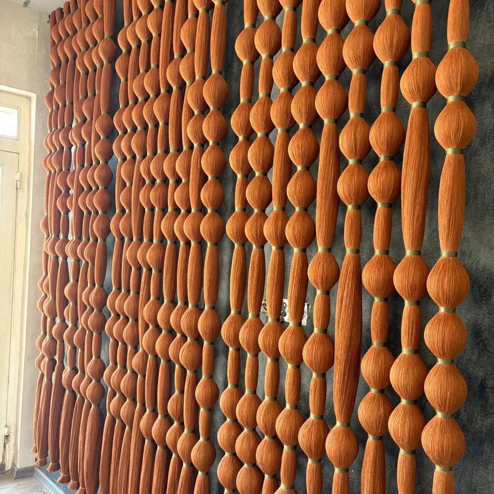 Other wall decoration - Amber Cascade: Extra-Large Handmade Monochrome Macramé Wall Installati - SARMAL DESIGN