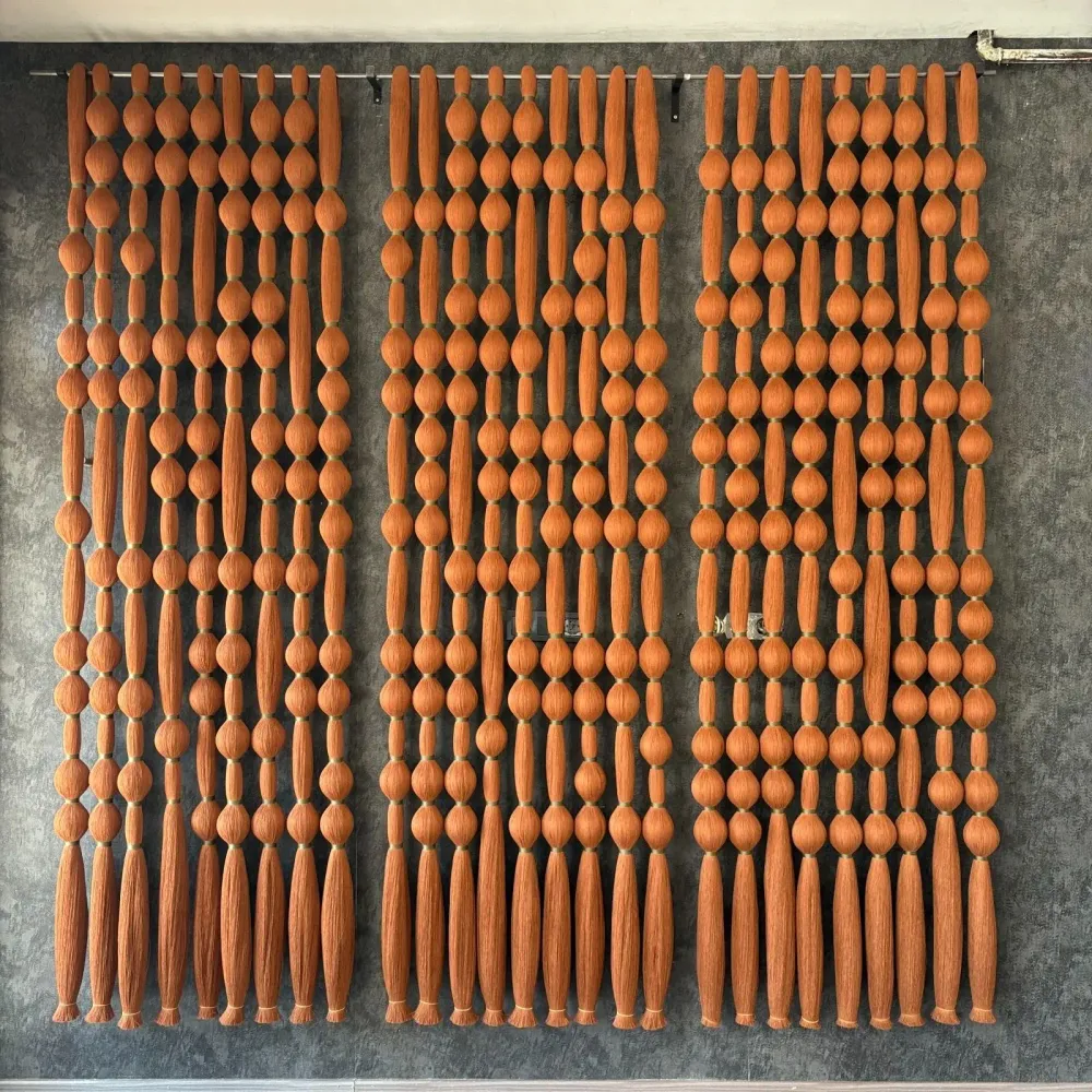 Other wall decoration - Amber Cascade: Extra-Large Handmade Monochrome Macramé Wall Installati - SARMAL DESIGN